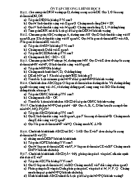 Ôn tập chuong I môn Hình học khối 8